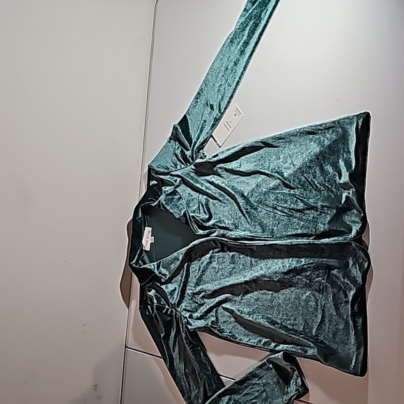 Pink Rose x Dry Goods Evergreen Velour Long Sleeves Cardigan Jacket XS NWT - Picture 7 of 16